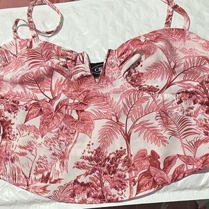 Cider Pink and White Crop Top